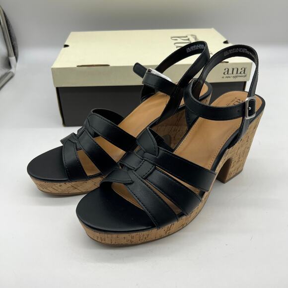 a.n.a Womens Billie Heeled Sandals Black Color Size 11M - Picture 3 of 13